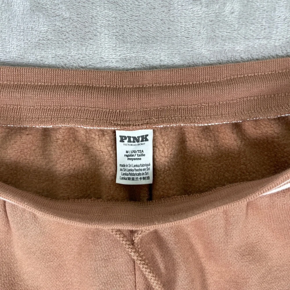 PINK Victoria's Secret Women's Sweatpants Flare Leg Drawstring Athleisure M Tan